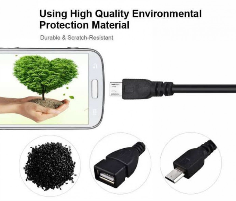 Дата кабель OTG USB 2.0 AF to Micro 5P 0.1m Atcom, фото 1