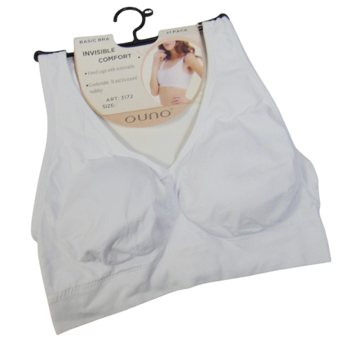 Топ — бюстгальтер застібається ззаду Ouno 3172 2XL-3XL білий, фото 1