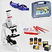 Ігровий навчальний набір Кейс валіза Шкільні прилади для вивчення Хімії Біології Настільний мікроскоп дитині, фото 3