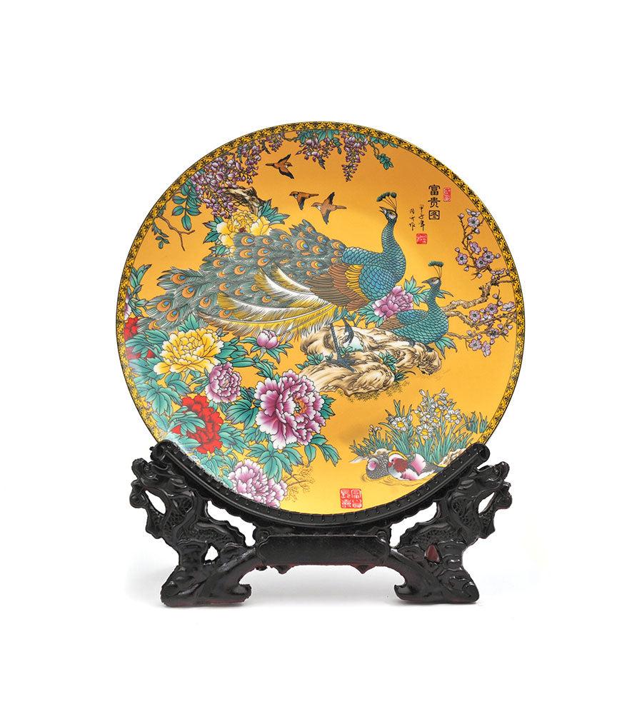 Малазійська тарілка Подвійний павич, щоб зберегти своє багатство в безпеці та здоров'ї, фото 1