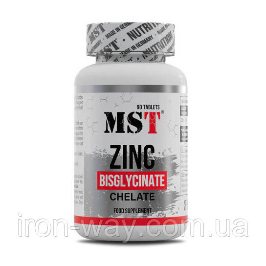 MST Zinc Bisglycinate Chelate 25 mg (90 tabs), фото 1