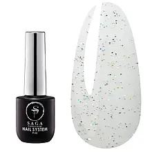 Топ Saga Professional LASER без липкого шару прозорий з блискітками 9 мл