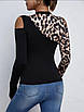 Ефектна кофта з леопардовим принтом та вирізами на плечах, фото 5