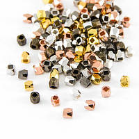 Намистини Роздільники 3х3 мм 50 шт Латунь Колір Мікс Отвір 1.5 мм