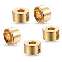 Намистини Роздільники 6х4 мм 5 шт Нержавіюча Сталь Колір Золото Отвір 2 мм