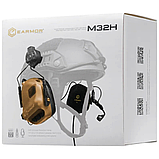Активні навушники Earmor M32H з кріпленням на шолом та мікрофоном, койот, фото 3