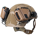 Активні навушники Earmor M32H з кріпленням на шолом та мікрофоном, койот, фото 6