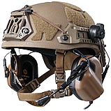 Активні навушники Earmor M32H з кріпленням на шолом та мікрофоном, койот, фото 7