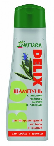 Natura Delix Bio Зоошампунь Антипаразитарний з олією чайного дерева та лаванди для собак і цуценят.