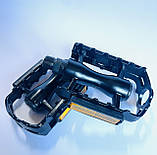 Педаль Алюмінієва (Чорна) Педалі для велосипеда алюмінієві зі світловідбивачами та шипами, фото 3