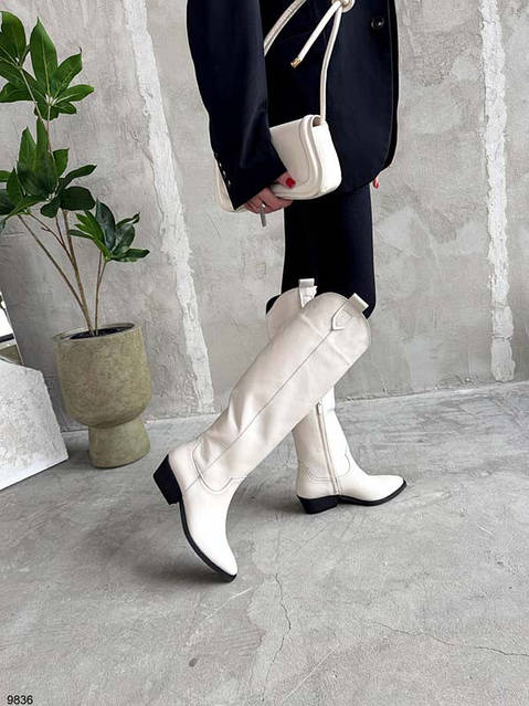 Сапоги Казаки на широкую ногу натуральные осенние TOPs9832, цена