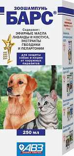 Барс 250 мл — антипаразитарний зоошампунь, фото 1