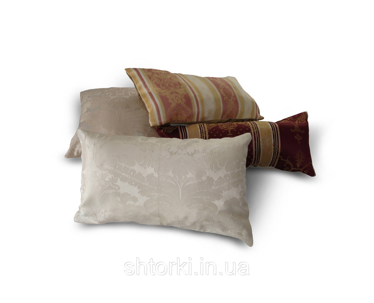 Комплект декоративних подушок Firanka Combi 40х20см 2шт 40х25см 1шт 30х30см 1шт молочні з коричневим (п_0339)