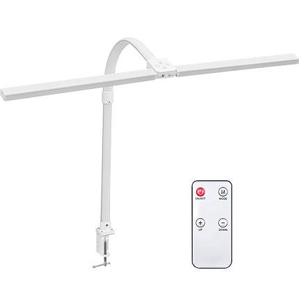 Світлодіодна настільна лампа для школярів на струбцині Mealux DL-1025 White з пультом, фото 1