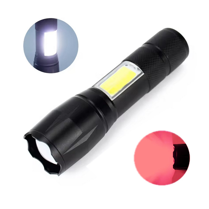 Ліхтар C609-T6(red)+COB(white), Li-Ion акум, zoom