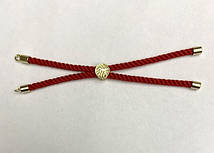 Основа для браслета текстиль d-5,5мм+- червоний колір з металевою вставкою d-8мм+-золотистий метал L-10,5см+- купити біжутерію
