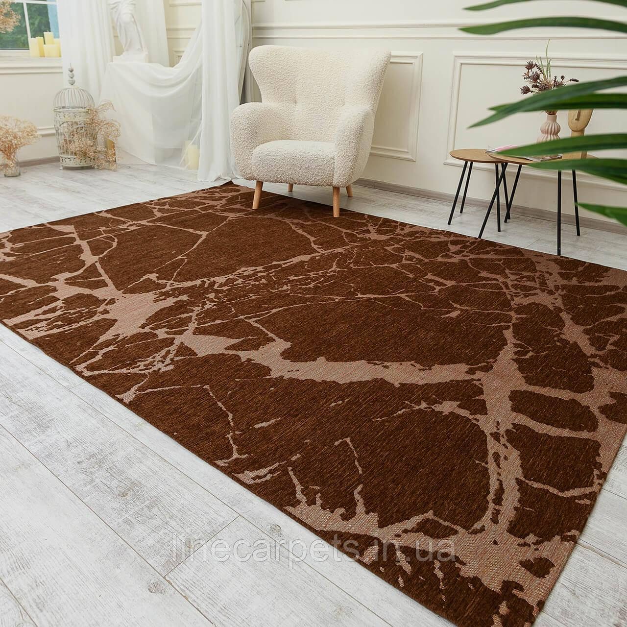 Коричневий килим безворсовий LOTUS 114211 brown, фото 1