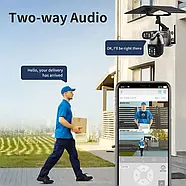 Вулична IP камера відеоспостереження із сонячною панеллю та двома об'єктивами Q5max WIFI 6Мп, фото 3