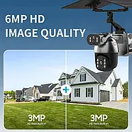 Вулична IP камера відеоспостереження із сонячною панеллю та двома об'єктивами Q5max WIFI 6Мп, фото 5