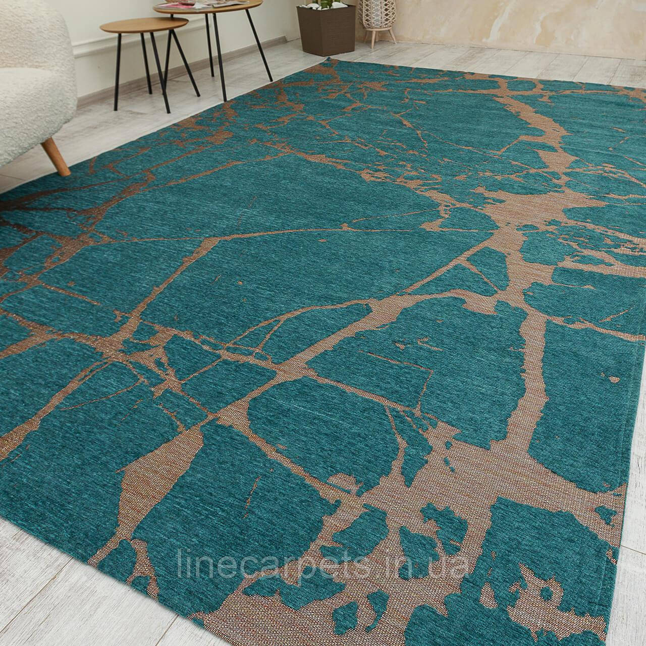 Комбінований безворсовий килим LOTUS 114211 l.blue