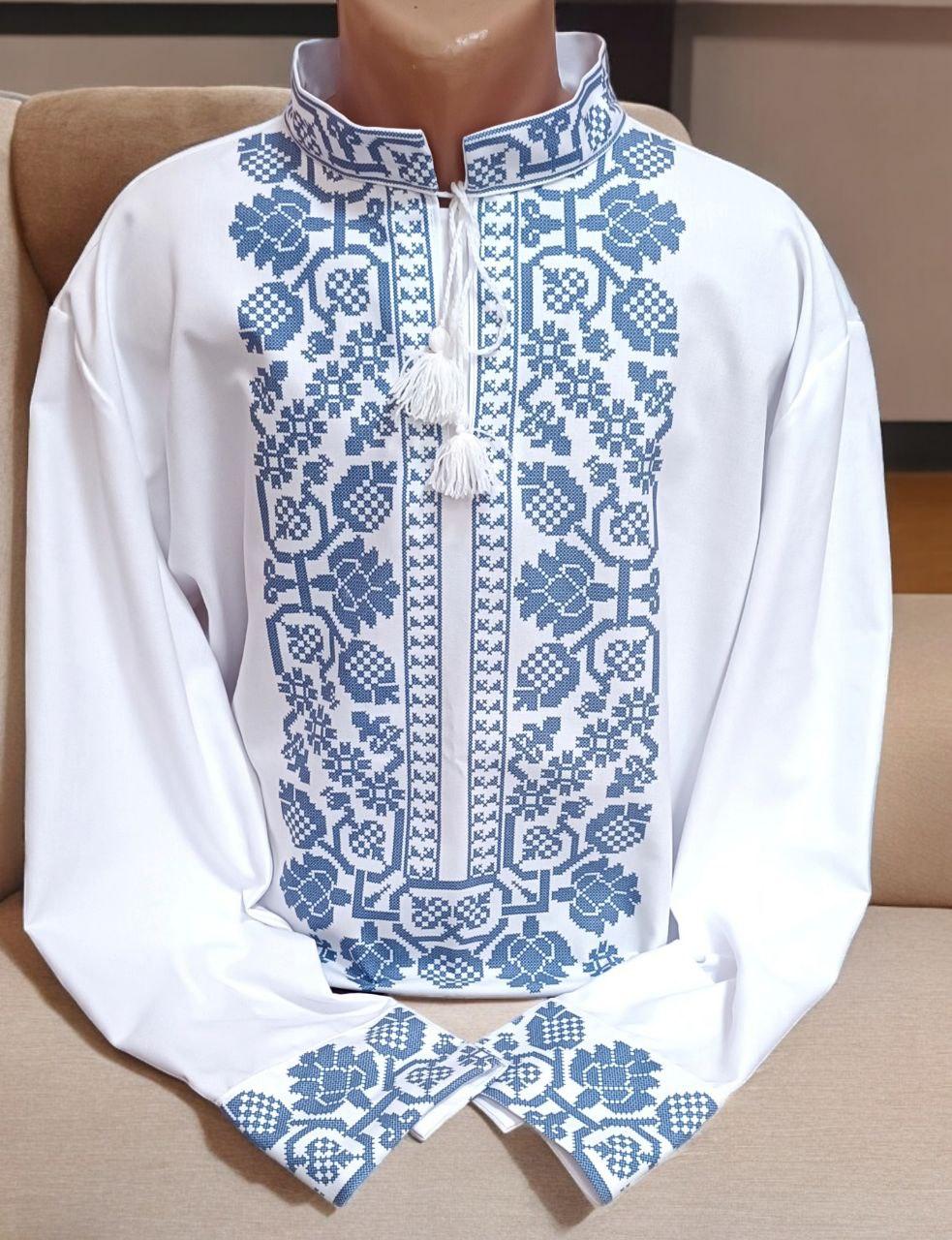 Пошита заготовка чоловічої вишиванки № 402-ПЧС, фото 1