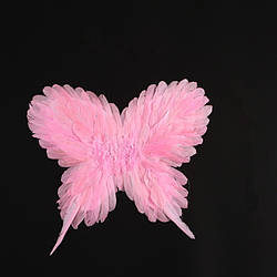 Крила метелика з пір'я для дівчинки, рожеві