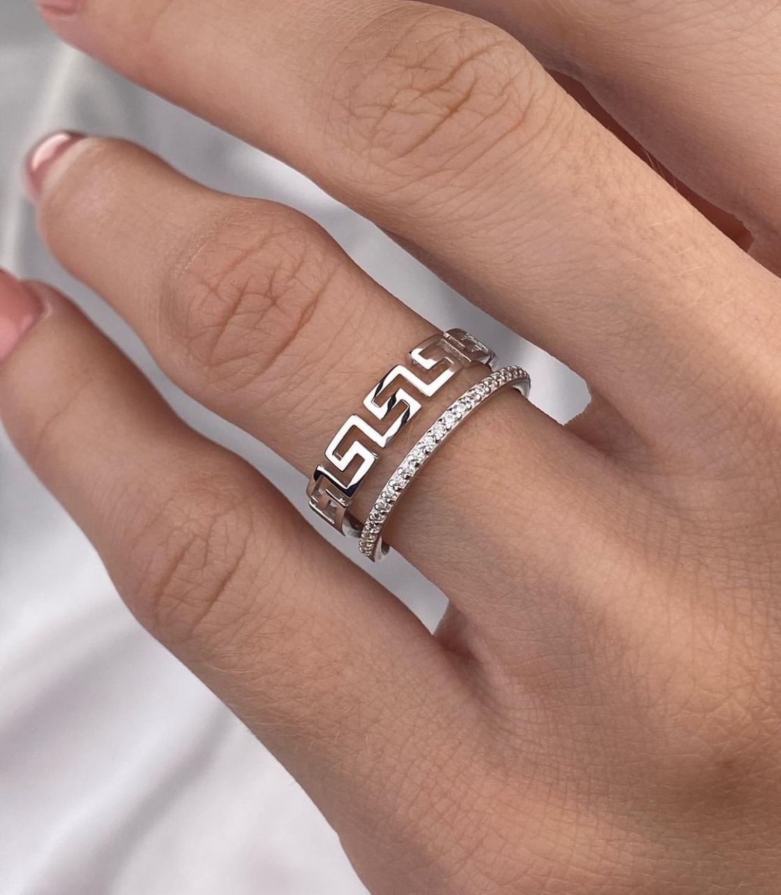 Жіноча срібне кільце, каблучка, родій 1514.11р, фото 1