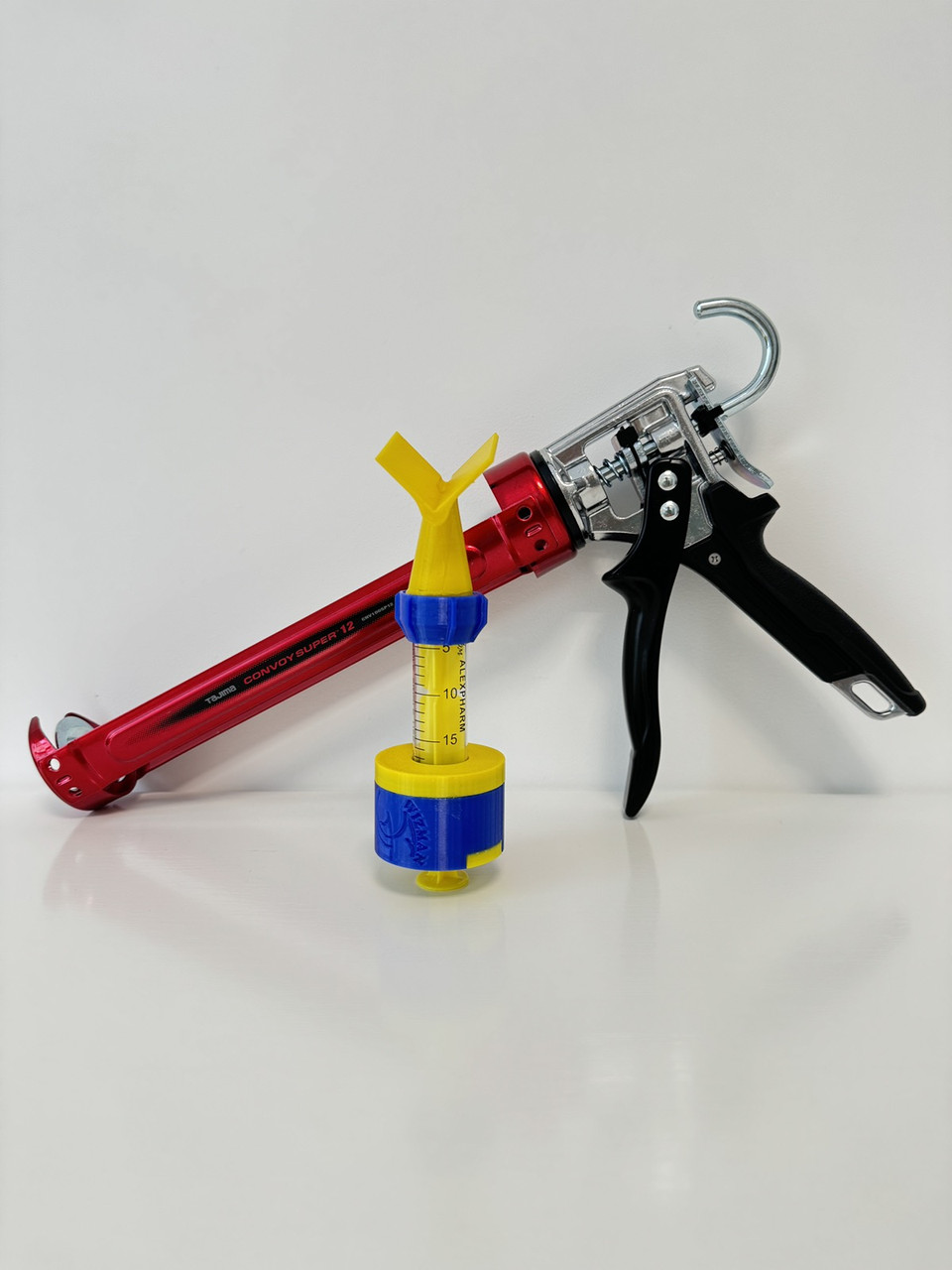 Універсальний комплект для формування зовнішнього кута із епоксидної фуги (1 шпатель +1 шприц +держатель шприца +пістолет Tajima), фото 1