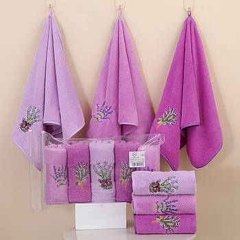 Кухонний рушник з мікрофібри Лаванда 5 шт. в упаковці 35х75см.