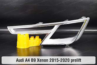 Хромована декоративна маска Audi A4 B9 Xenon (2015-2020) дорест ліва