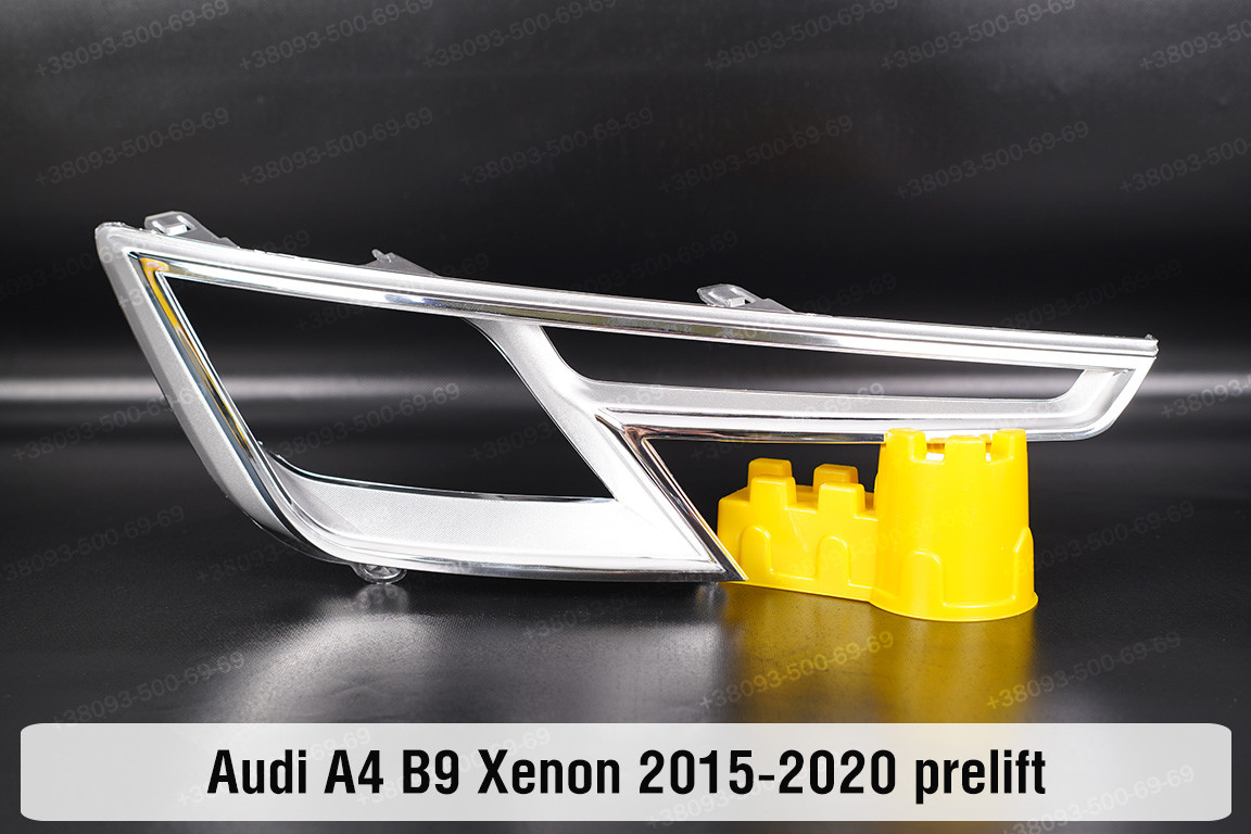 Хромована декоративна маска Audi A4 B9 Xenon (2015-2020) дорест права