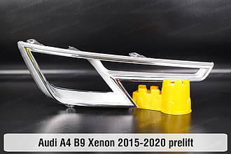 Хромована декоративна маска Audi A4 B9 Xenon (2015-2020) дорест права
