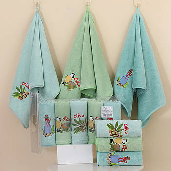 Кухонний рушник з мікрофібри Олива 6 шт. в упаковці 35х75см.