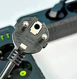 Подовжувач UA Power F44U на 4 розетки, 3USB, 2 м, чорний, фото 3