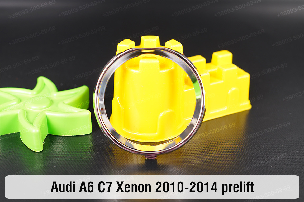 Хромоване кільце маски лінзи Audi A6 C7 Xenon (2010-2014) дорест ліве/праве, фото 1