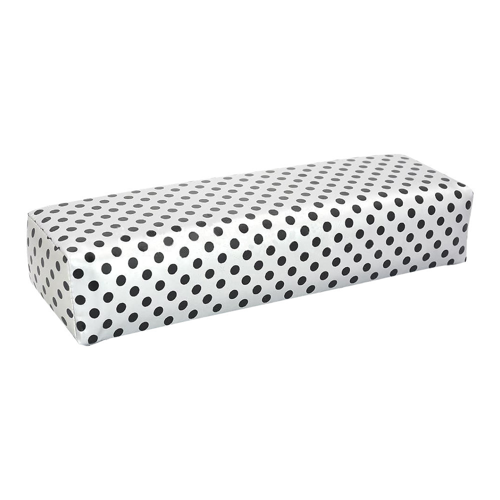 Підлокітник для манікюру квадратний (білий у горох)