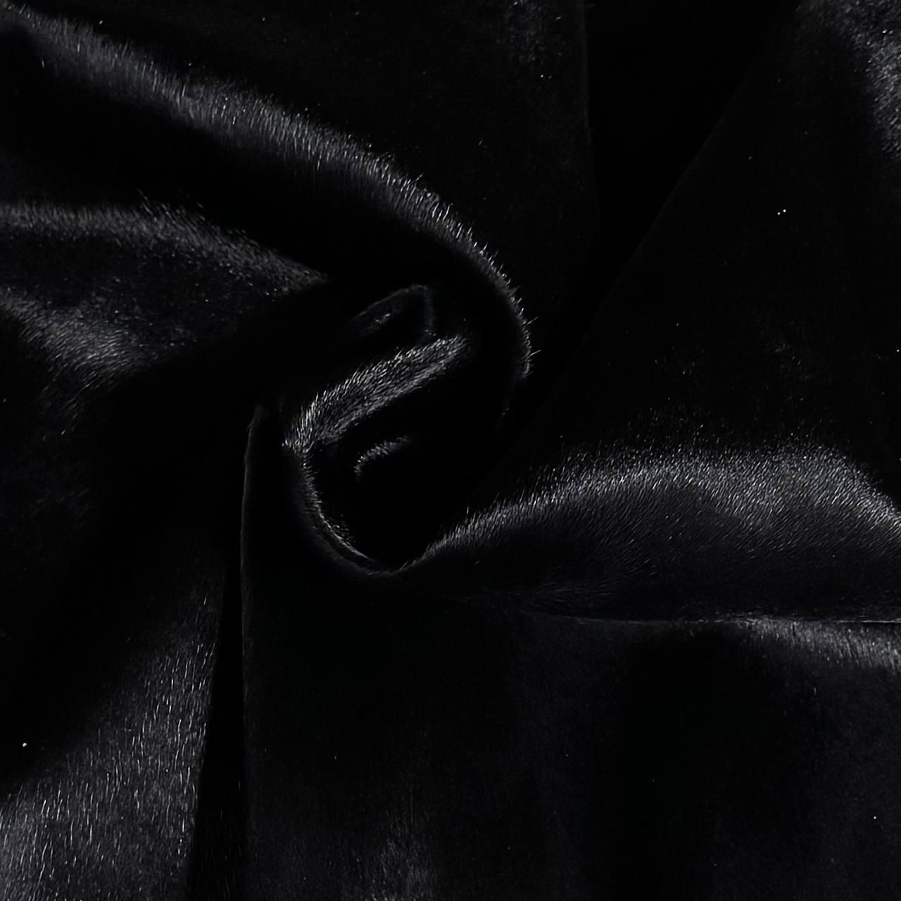 Натуральна шкіра поні з ворсом для пошиття black 47 dm2