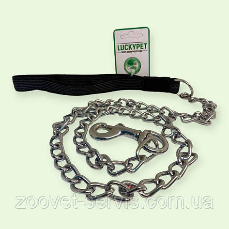 Металевий поводок для собак Lucky Pet із прогумованою ручкою 3.5/110 см, фото 1