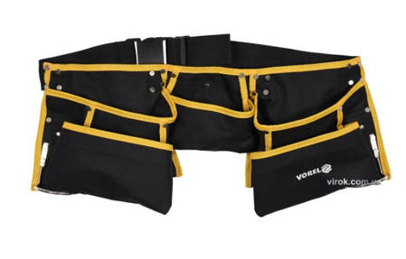 Пояс столяра для інструментів VOREL 11 кишень, фото 2