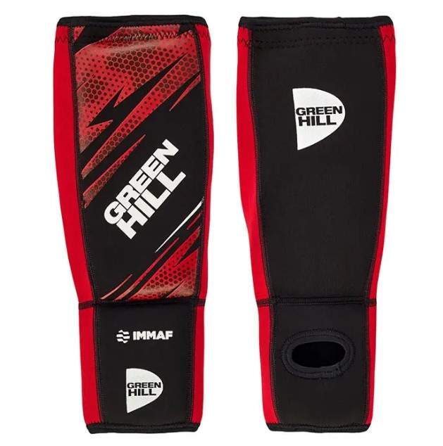 Захист ніг GREEN HILL ММА IMMAF SIS-0018 гомілка стопа неопрен червоний, фото 1