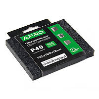 828120 Губка шліфувальна двостороння Р40 125х100х12 мм "APRO"