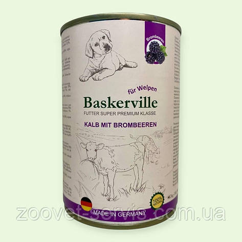 Консерва для цуценят Baskerville з телятиною та ожиною, 400 г, фото 1