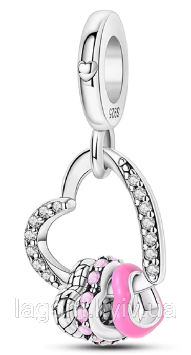 Срібний шарм-підвіска у стилі PANDORA Romantic Charm 925 проба срібна намистна на браслет ПАНДОРА, фото 1
