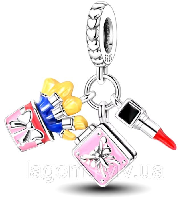 Срібний шарм-підвіска у стилі Pandora Beauty Charms срібна намистна на браслет Пандора