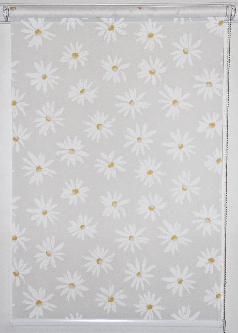 Рулонна штора Ромашки Білий