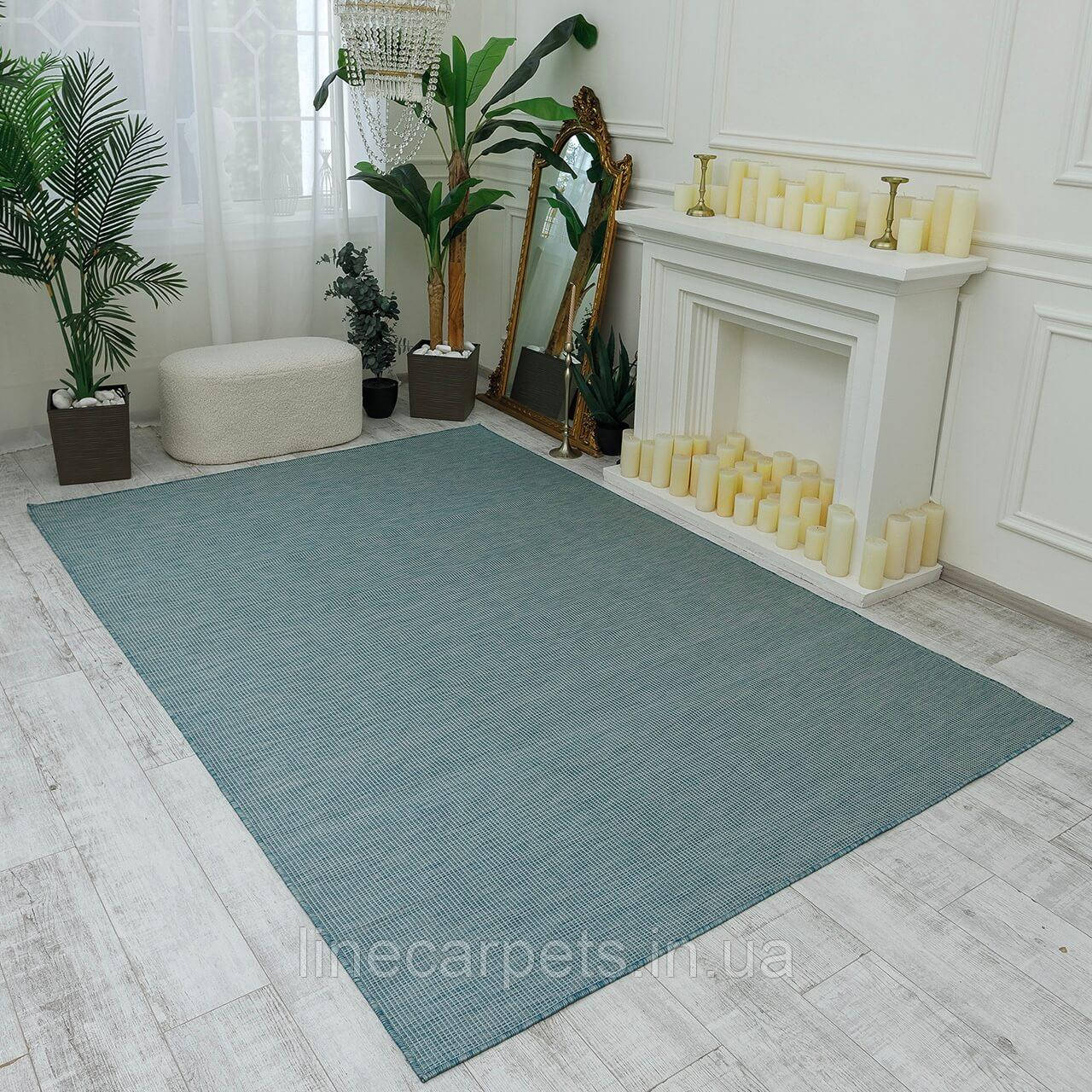 Турецький безворсовий килим PATIO B2778A s.aqua