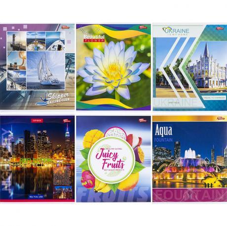 Зошит кольоровий 60 аркушів, клітинка "Мрії" "mix" 48 зображень у ящику MZOPT