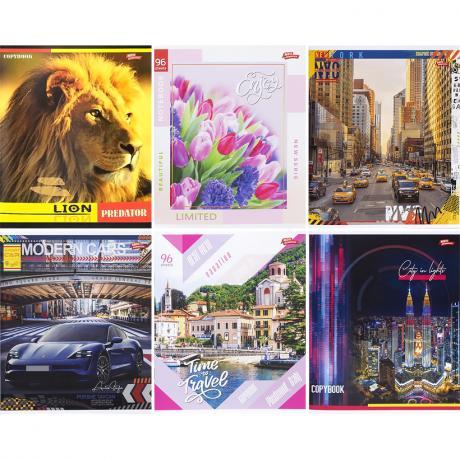 Зошит кольоровий 96 аркушів, клітинка "Мрії" "mix" 48 зображень у ящику MZOPT