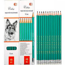 Олівець простий еластичний з гумкою НВ№2 "С" CR655 MZOPT