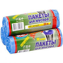 Пакет для сміття 50х60 35л 30 штук Top Pack блакитний MZOPT